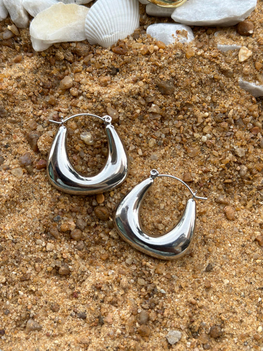 Cloudy Hoops Silver