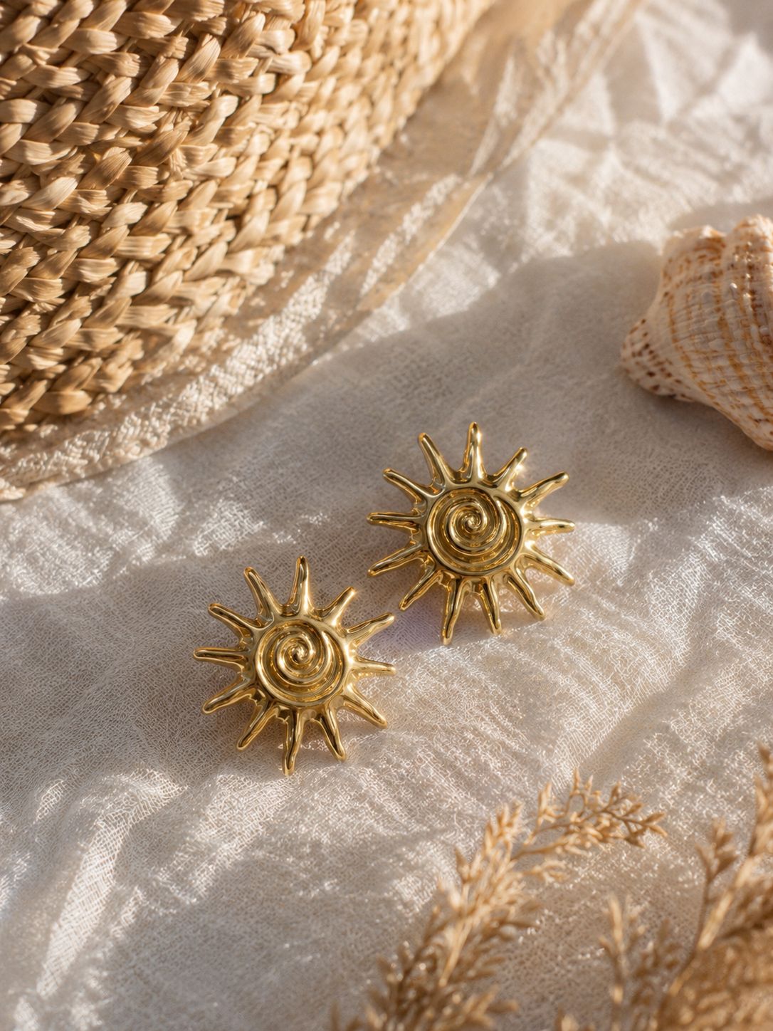 Golden Sunburst Earrings