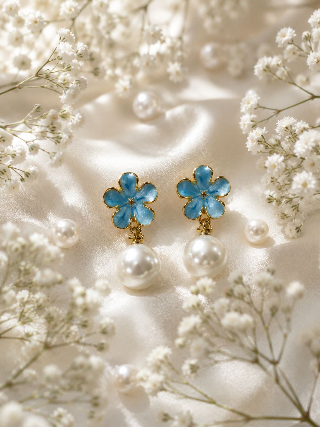 Sky Blossom Pearl Earrings