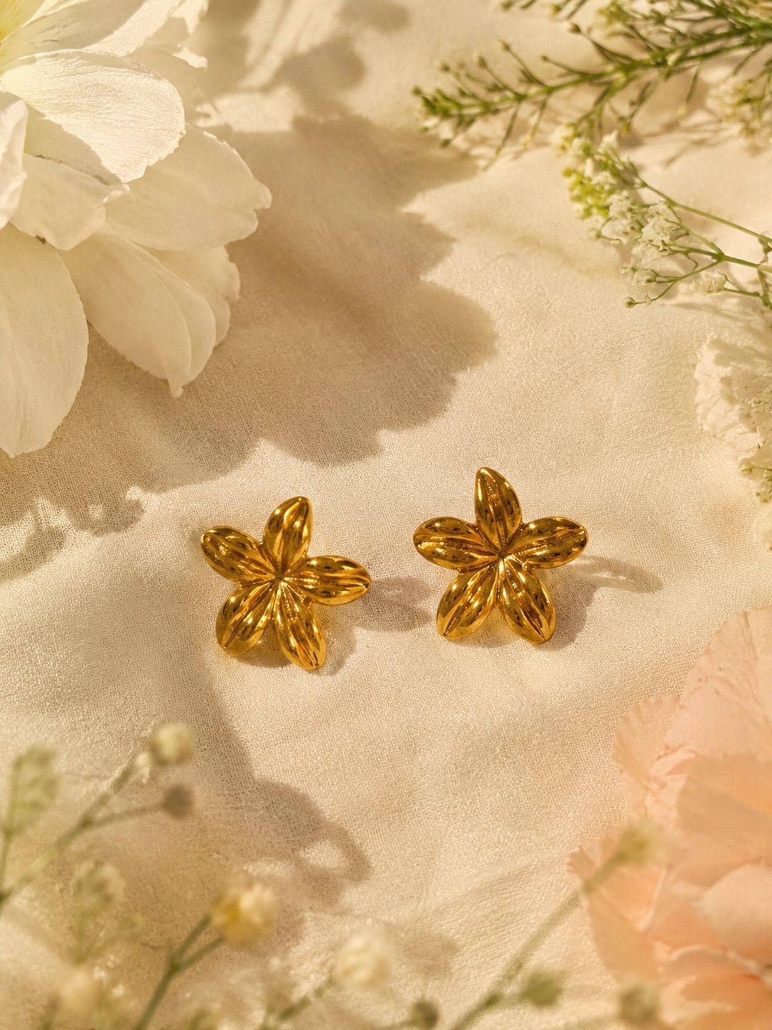 Golden Petal Earrings