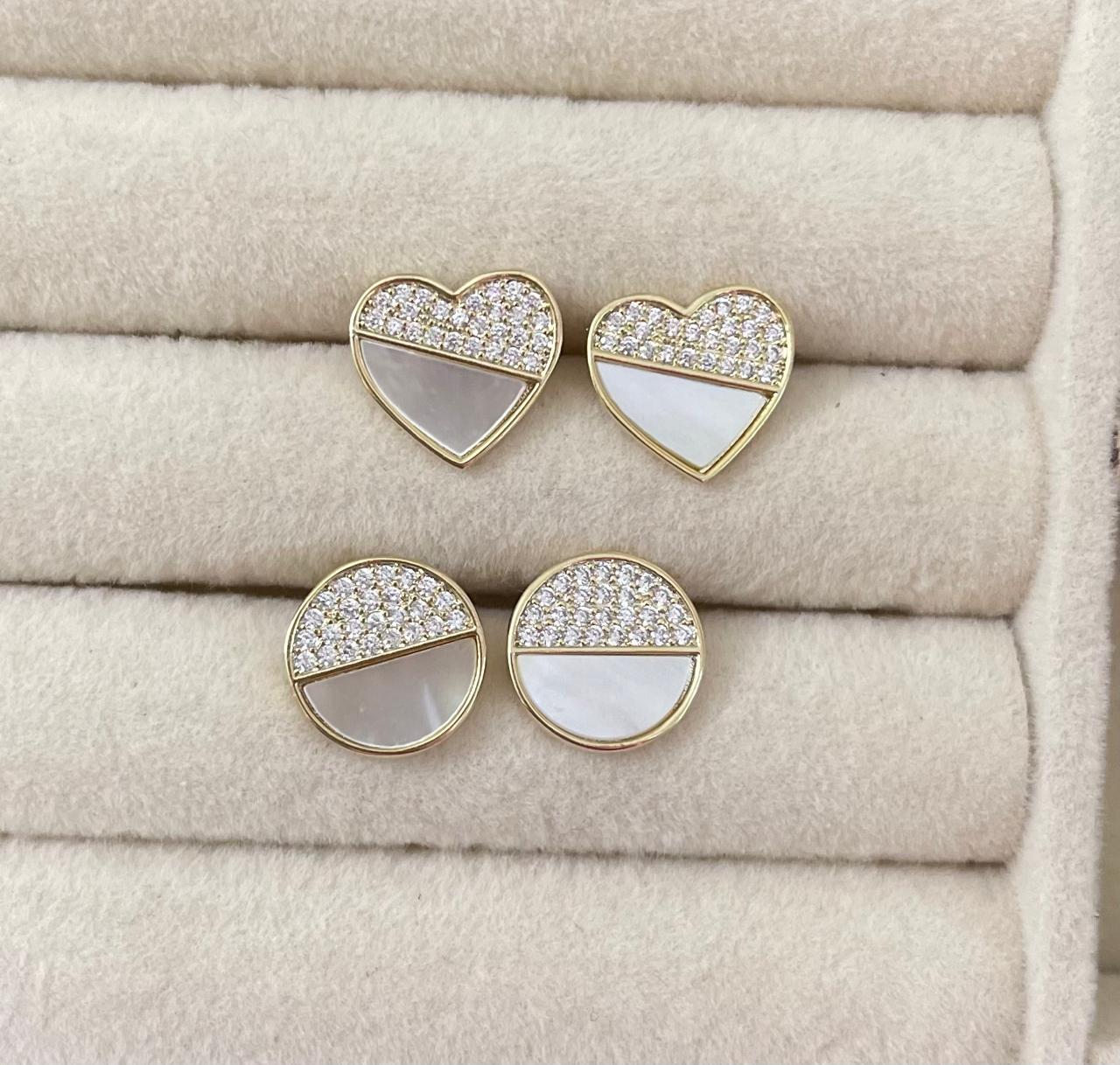 Heart Studs X Round Studs